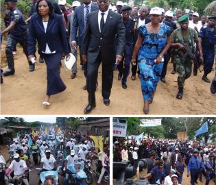 Marche à pied, défilé motorisé, le Bandundu a battu le pavé pro-Kabila. DE PAULIN.